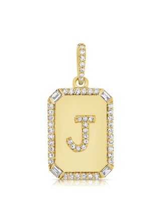 .22CT BAGUETTES AND DIAMOND INITIAL J PENDANT