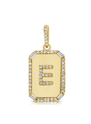 .24CT BAGUETTES AND DIAMOND INITIAL E PENDANT