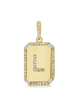 .20CT BAGUETTES AND DIAMOND INITIAL L PENDANT