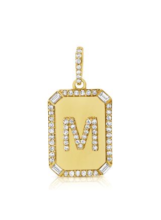 .24CT BAGUETTES AND DIAMOND INITIAL M PENDANT