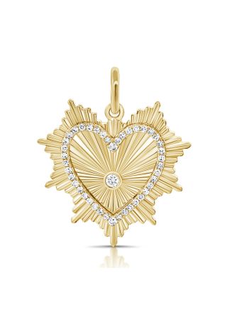 .14CT DIAMOND FLUTED HEART PENDANT