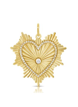 .20CT DIAMOND FLUTED HEART PENDANT