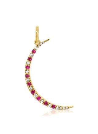 .21CT RUBY AND DIAMOND MOON PENDANT