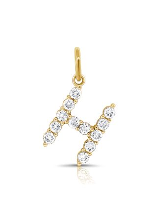 0.56CT DIAMOND INITIAL H CHARM PENDANT
