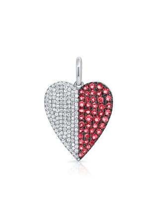 .99CT RUBY AND DIAMOND HEART PENDANT