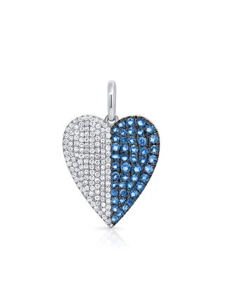 1.52CT SAPPHIRE AND DIAMOND HEART PENDANT