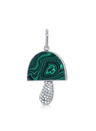4.79CT MALACHITE AND DIAMOND MUSHROOM PENDANT