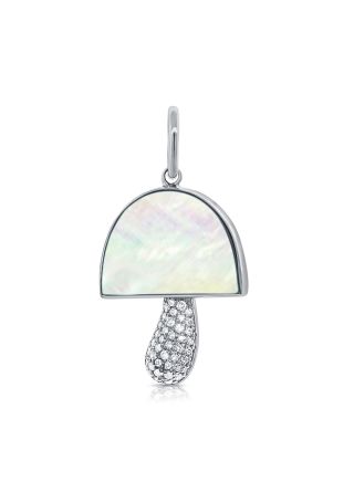 1.15CT MOTHER OF PEARL AND DIAMOND MUSHROOM PENDANT