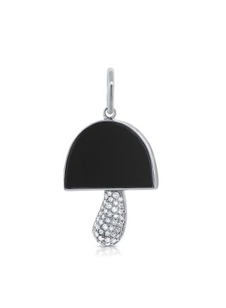 3.23CT ONYX AND DIAMOND MUSHROOM PENDANT