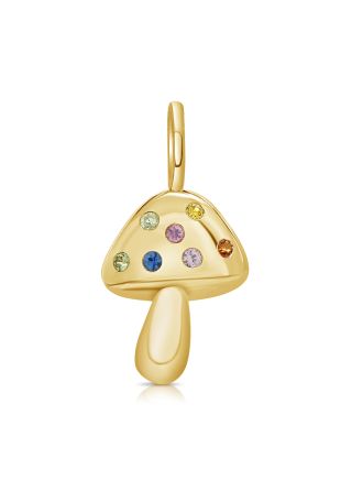 .20CT RAINBOW COLOR AND DIAMOND MUSHROOM PENDANT