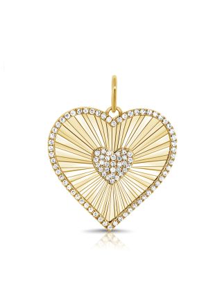 .30CT DIAMOND FLUTED HEART PENDANT