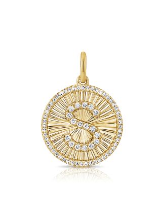 .22CT DIAMOND FLUTED INITIAL S PENDANT