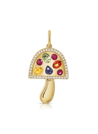 1.36CT RAINBOW COLOR AND DIAMOND MUSHROOM PENDANT