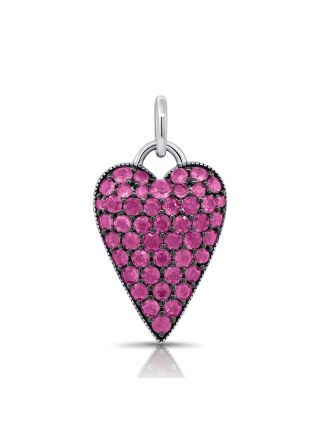 1.34CT PINK SAPPHIRE HEART PENDANT