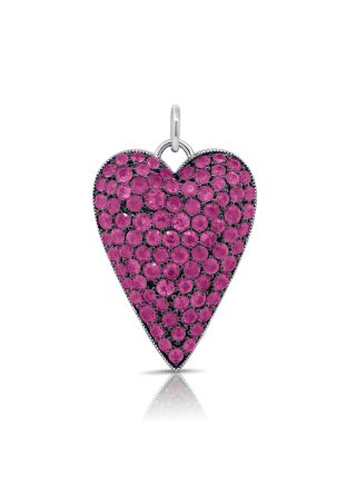 3.68CT PINK SAPPHIRE HEART PENDANT