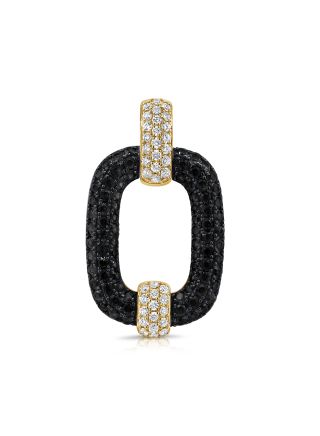 1.48CT BLACK DIAMOND AND ROUND DIAMOND PAPERCLIP LINK PENDANT