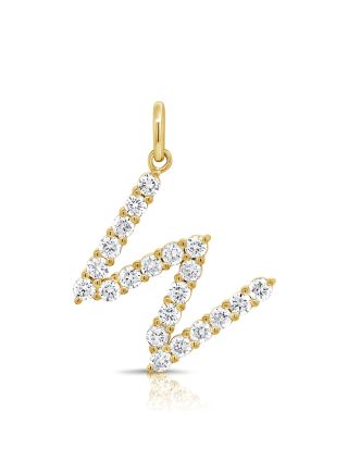 0.92CT DIAMOND INITIAL W PENDANT