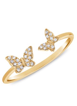 .07CT DIAMOND BUTTERFLY WRAP RING