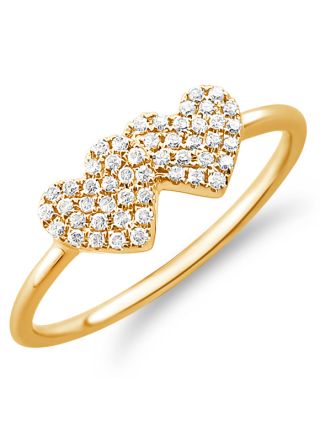 .12CT DIAMOND DOUBLE HEART RING