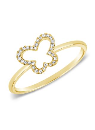 .07CT DIAMOND BUTTERFLY RING