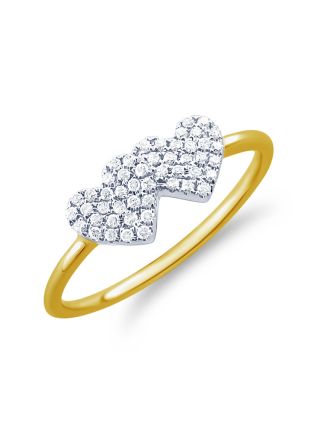 .11CT DIAMOND DOUBLE HEART RING
