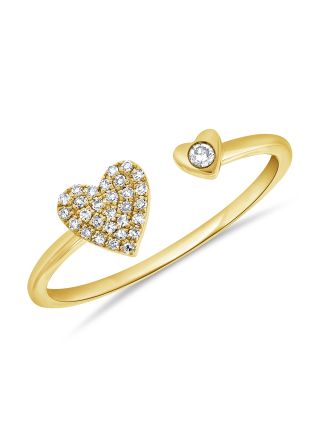.08CT DIAMOND HEART WRAP RING