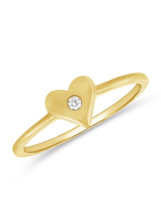 .03CT DIAMOND HEART RING