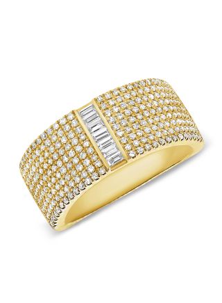.67CT BAGUETTES AND ROUND DIAMOND ILLUSION CIGAR RING