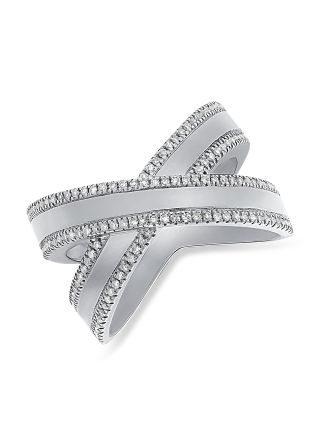.34CT DIAMOND CROSSOVER RING