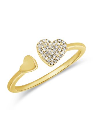 .08CT DIAMOND HEART WRAP RING
