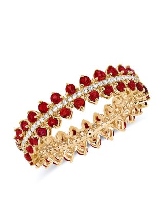 1.55CT RUBY AND DIAMOND ETERNITY RING