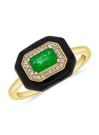 .59CT EMERALD AND DIAMOND PINKY RING