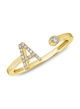 .08CT DIAMOND INITIAL A WRAP RING
