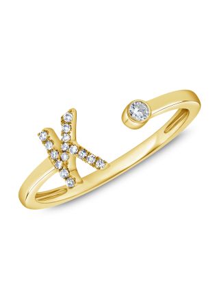 .09CT  DIAMOND INITIAL K WRAP RING