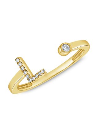 .06CT DIAMOND INITIAL L WRAP RING