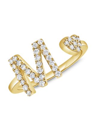 .11CT DIAMOND INITIAL M WRAP RING