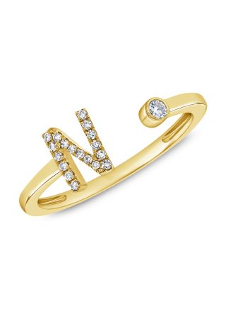 .11CT DIAMOND INITIAL N WRAP RING