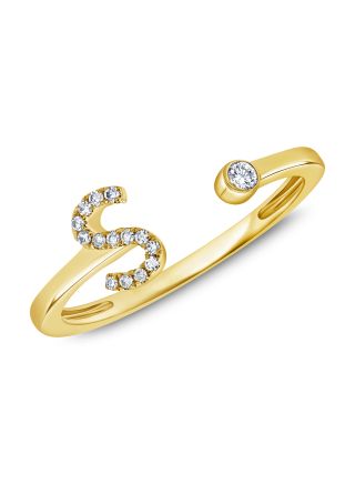 .09CT DIAMOND INITIAL S WRAP RING
