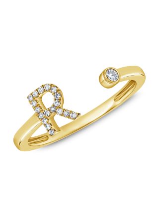 .09CT DIAMOND INITIAL R WRAP RING