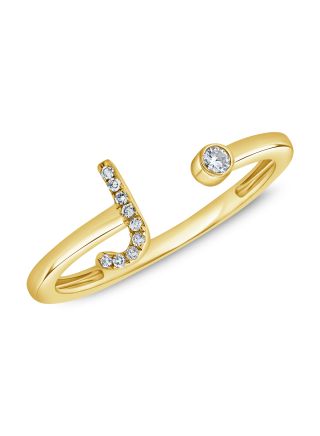.06CT DIAMOND INITIAL J WRAP RING