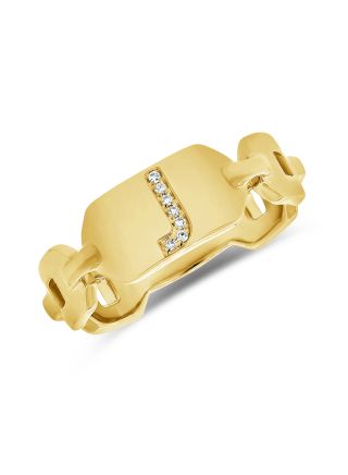 .02CT DIAMOND INITIAL J CHAIN RING