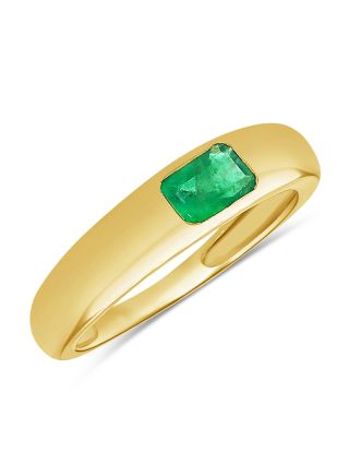 .59CT EMERALD SOLITAIRE GYPSY RING
