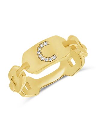 .03CT DIAMOND INITIAL C CHAIN RING