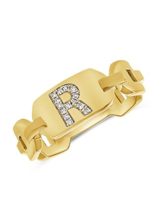 .05CT DIAMOND INITIAL R CHAIN RING