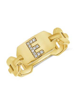 .04CT DIAMOND INITIAL E CHAIN RING
