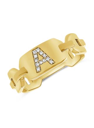 .04CT DIAMOND INITIAL A CHAIN RING