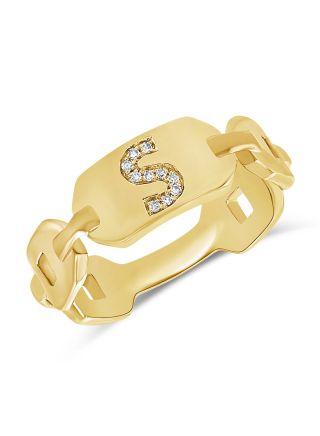 .04CT DIAMOND INITIAL S CHAIN RING