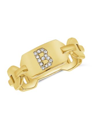 .04CT DIAMOND INITIAL B CHAIN RING