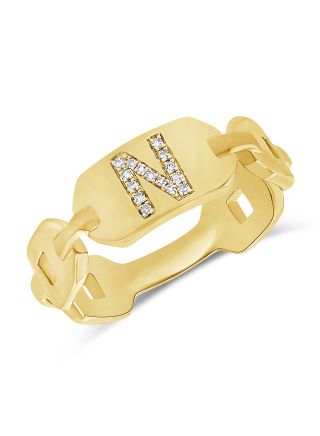 .05CT DIAMOND INITIAL N CHAIN RING