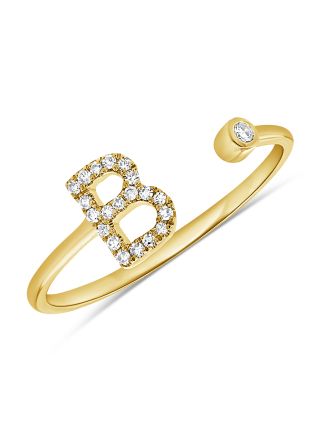 .08CT DIAMOND INITIAL B WRAP RING